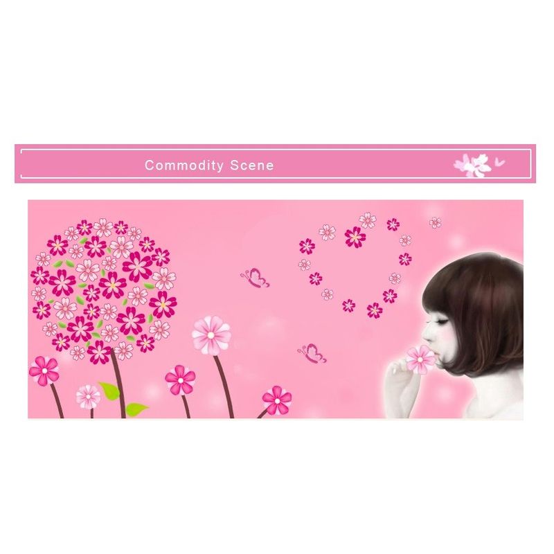 Casa si Gradina - Decoratiuni - Stickere decorative - Sticker decorativ, Flori roz, 130 cm, 702STK - Infinity.ro