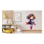 Casa si Gradina - Decoratiuni - Stickere decorative - Sticker decorativ Fata Supererou, Albastru, 89 cm, 1310STK-1 - Infinity.ro