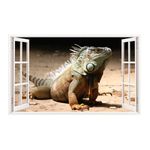 Casa si Gradina - Decoratiuni - Stickere decorative - Sticker decorativ, Fereastra 3D, Chameleon Dragon, 85 cm, 324STK - Infinity.ro
