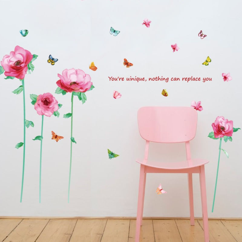 Casa si Gradina - Decoratiuni - Stickere decorative - Sticker decorativ, Flori roz, 202 cm, 805STK - Infinity.ro