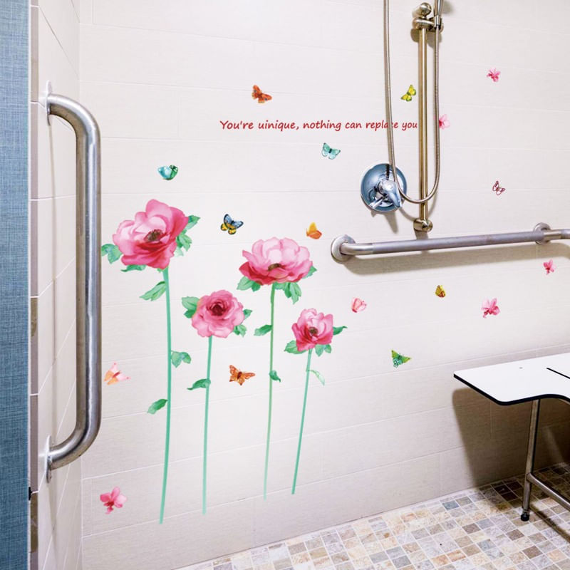 Casa si Gradina - Decoratiuni - Stickere decorative - Sticker decorativ, Flori roz, 202 cm, 805STK - Infinity.ro