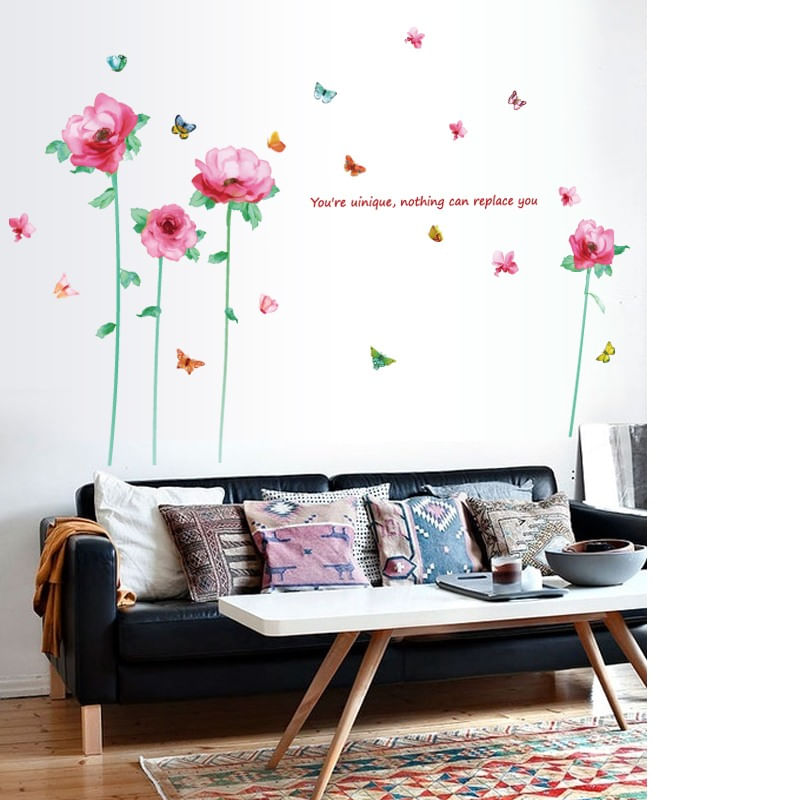 Casa si Gradina - Decoratiuni - Stickere decorative - Sticker decorativ, Flori roz, 202 cm, 805STK - Infinity.ro