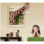 Casa si Gradina - Decoratiuni - Stickere decorative - Sticker decorativ, fereastra cu girafa 79 cm, 58STK - Infinity.ro