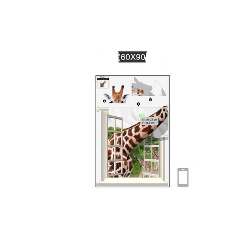 Casa si Gradina - Decoratiuni - Stickere decorative - Sticker decorativ, fereastra cu girafa 79 cm, 58STK - Infinity.ro