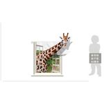 Casa si Gradina - Decoratiuni - Stickere decorative - Sticker decorativ, fereastra cu girafa 79 cm, 58STK - Infinity.ro