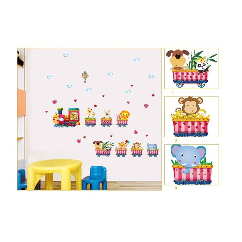 Casa si Gradina - Decoratiuni - Stickere decorative - Sticker decorativ, Trenulet cu animale, 158 cm, 716STK - Infinity.ro