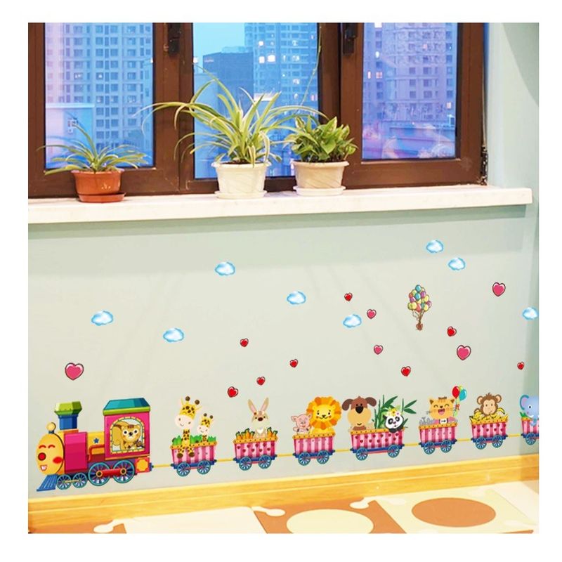 Casa si Gradina - Decoratiuni - Stickere decorative - Sticker decorativ, Trenulet cu animale, 158 cm, 716STK - Infinity.ro