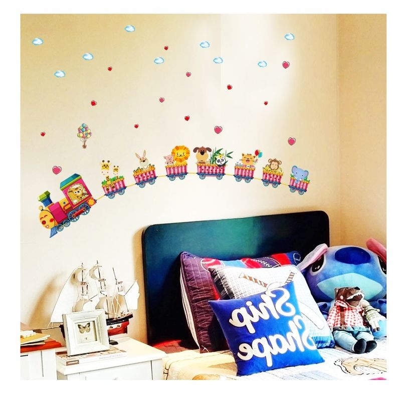 Casa si Gradina - Decoratiuni - Stickere decorative - Sticker decorativ, Trenulet cu animale, 158 cm, 716STK - Infinity.ro