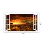 Casa si Gradina - Decoratiuni - Stickere decorative - Sticker decorativ, Fereastra 3D, Apus, 85 cm, 227STK - Infinity.ro