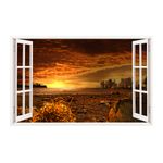 Casa si Gradina - Decoratiuni - Stickere decorative - Sticker decorativ, Fereastra 3D, Apus, 85 cm, 227STK - Infinity.ro