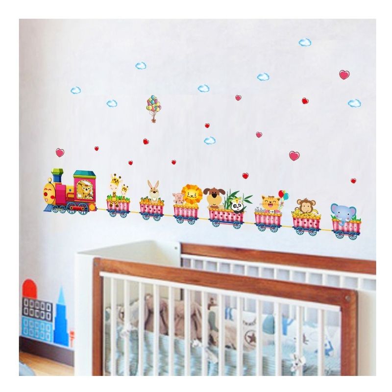 Casa si Gradina - Decoratiuni - Stickere decorative - Sticker decorativ, Trenulet cu animale, 158 cm, 716STK - Infinity.ro