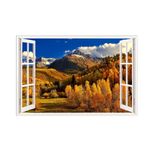 Casa si Gradina - Decoratiuni - Stickere decorative - Sticker decorativ, Fereastra 3D, Peisaj de munte, 85 cm, 581STK - Infinity.ro
