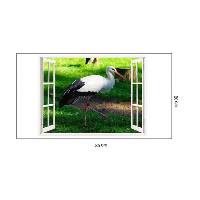 Casa si Gradina - Decoratiuni - Stickere decorative - Sticker decorativ, Fereastra 3D, Barza, 85 cm, 270STK - Infinity.ro
