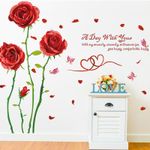 Casa si Gradina - Decoratiuni - Stickere decorative - Sticker decorativ, Trandafiri rosii, 190 cm, 780STK - Infinity.ro