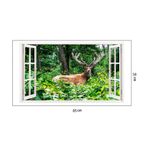 Casa si Gradina - Decoratiuni - Stickere decorative - Sticker decorativ, Fereastra 3D, Cerb, 85 cm, 308STK - Infinity.ro