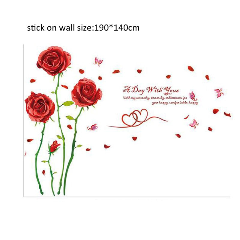Casa si Gradina - Decoratiuni - Stickere decorative - Sticker decorativ, Trandafiri rosii, 190 cm, 780STK - Infinity.ro