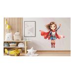 Casa si Gradina - Decoratiuni - Stickere decorative - Sticker decorativ Fata Supererou, Rosu, 60 cm, 1310STK-3 - Infinity.ro