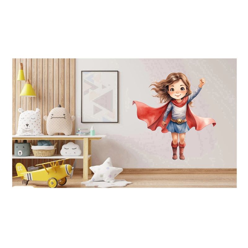 Casa si Gradina - Decoratiuni - Stickere decorative - Sticker decorativ Fata Supererou, Rosu, 60 cm, 1310STK-3 - Infinity.ro