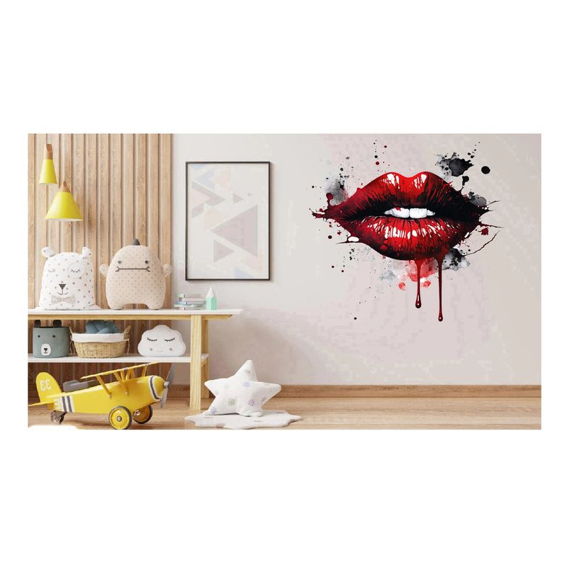 Casa si Gradina - Decoratiuni - Stickere decorative - Sticker decorativ, Buze, Rosu, 60 cm, 1302STK-1 - Infinity.ro