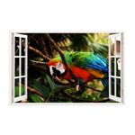 Casa si Gradina - Decoratiuni - Stickere decorative - Sticker decorativ, Fereastra 3D, Papagal, 85 cm, 296STK - Infinity.ro