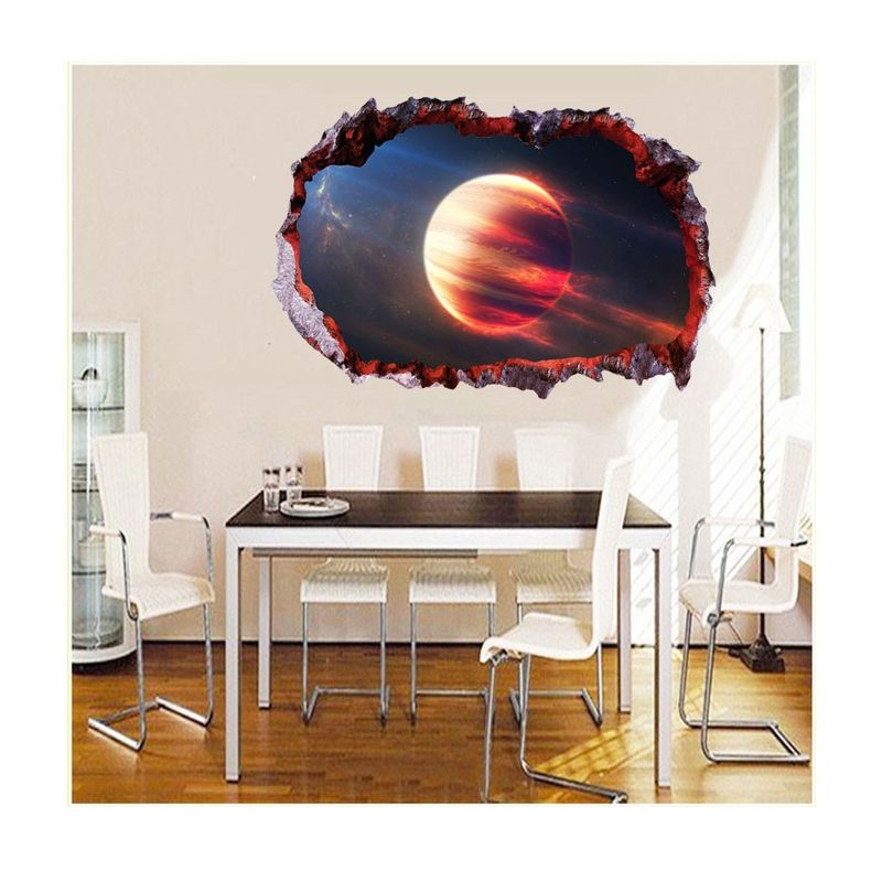 Casa si Gradina - Decoratiuni - Stickere decorative - Sticker decorativ, gaura in perete 3D,  Planeta, 85 cm, 1041STK-1 - Infinity.ro