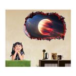 Casa si Gradina - Decoratiuni - Stickere decorative - Sticker decorativ, gaura in perete 3D,  Planeta, 85 cm, 1041STK-1 - Infinity.ro