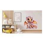 Casa si Gradina - Decoratiuni - Stickere decorative - Sticker decorativ, Dragon, Portocaliu, 65 cm, 1262STK-4 - Infinity.ro