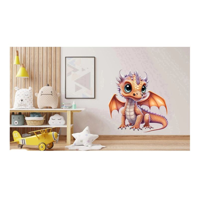 Casa si Gradina - Decoratiuni - Stickere decorative - Sticker decorativ, Dragon, Portocaliu, 65 cm, 1262STK-4 - Infinity.ro