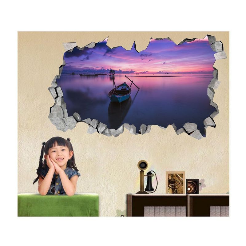 Casa si Gradina - Decoratiuni - Stickere decorative - Sticker decorativ, gaura in perete 3D,  Ocean, 85 cm, 179STK-1 - Infinity.ro