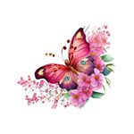 Casa si Gradina - Decoratiuni - Stickere decorative - Sticker decorativ, Fluture, Roz, 69 cm, 1209STK-1 - Infinity.ro