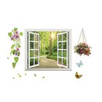 Casa si Gradina - Decoratiuni - Stickere decorative - Sticker decorativ,  fereastra deschisa spre padure 107 cm, 63STK - Infinity.ro