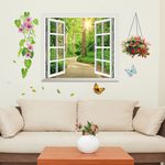 Casa si Gradina - Decoratiuni - Stickere decorative - Sticker decorativ,  fereastra deschisa spre padure 107 cm, 63STK - Infinity.ro