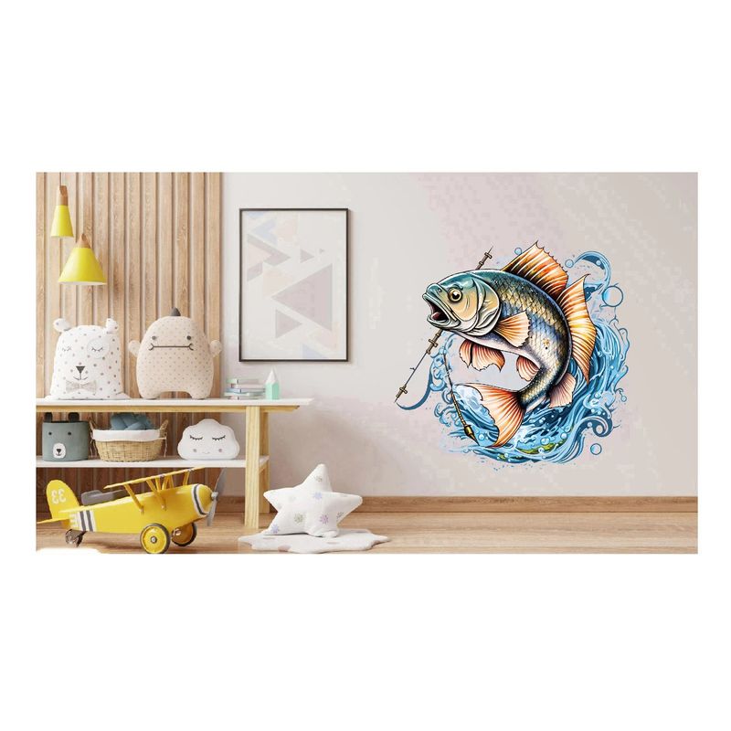 Casa si Gradina - Decoratiuni - Stickere decorative - Sticker decorativ, Peste, Albastru, 61 cm, 1273STK-3 - Infinity.ro