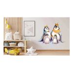 Casa si Gradina - Decoratiuni - Stickere decorative - Sticker decorativ, Familia de Pinguini, Alb, 64 cm, 1277STK - Infinity.ro