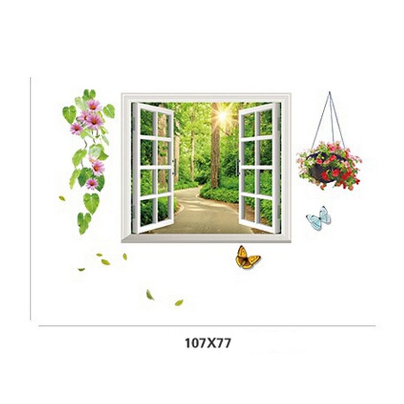 Casa si Gradina - Decoratiuni - Stickere decorative - Sticker decorativ,  fereastra deschisa spre padure 107 cm, 63STK - Infinity.ro