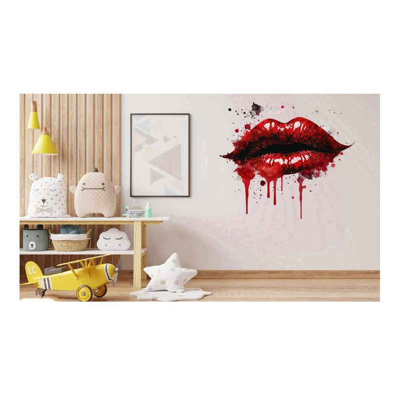 Casa si Gradina - Decoratiuni - Stickere decorative - Sticker decorativ, Buze, Rosu, 62 cm, 1302STK-12 - Infinity.ro