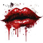 Casa si Gradina - Decoratiuni - Stickere decorative - Sticker decorativ, Buze, Rosu, 62 cm, 1302STK-12 - Infinity.ro