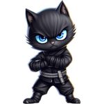 Casa si Gradina - Decoratiuni - Stickere decorative - Sticker decorativ, Pisica Supererou, Negru, 90 cm, 1318STK-1 - Infinity.ro