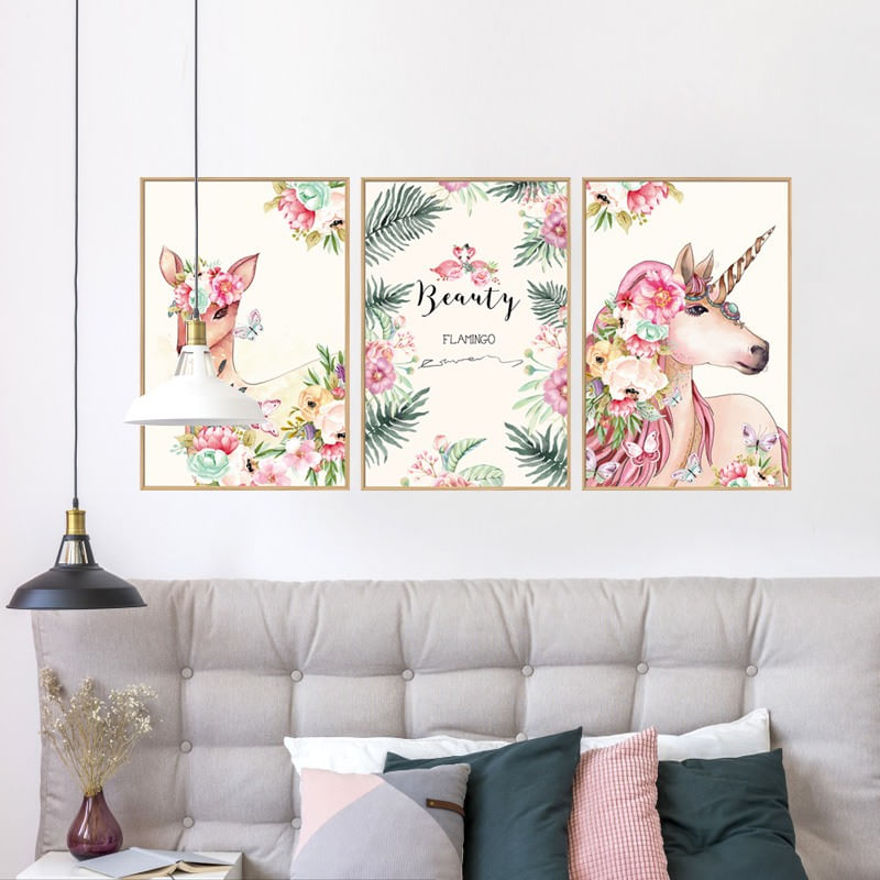 Casa si Gradina - Decoratiuni - Stickere decorative - Sticker decorativ, Tablou flamingo, 93 cm, 791STK - Infinity.ro