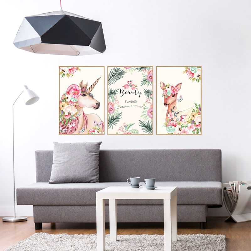 Casa si Gradina - Decoratiuni - Stickere decorative - Sticker decorativ, Tablou flamingo, 93 cm, 791STK - Infinity.ro