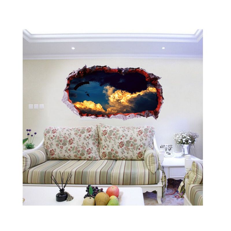 Casa si Gradina - Decoratiuni - Stickere decorative - Sticker decorativ, Gaura in perete 3D, Cer, 85 cm, 410STK-1 - Infinity.ro