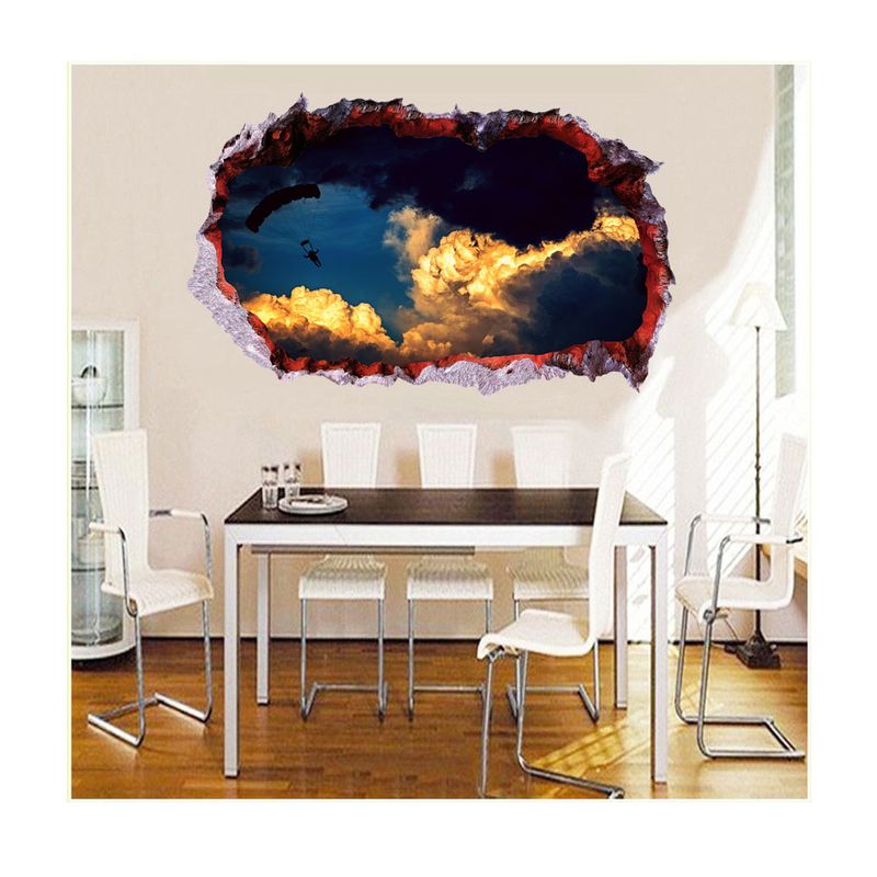 Casa si Gradina - Decoratiuni - Stickere decorative - Sticker decorativ, Gaura in perete 3D, Cer, 85 cm, 410STK-1 - Infinity.ro