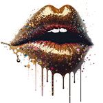 Casa si Gradina - Decoratiuni - Stickere decorative - Sticker decorativ, Buze, Auriu, 60 cm, 1301STK-2 - Infinity.ro