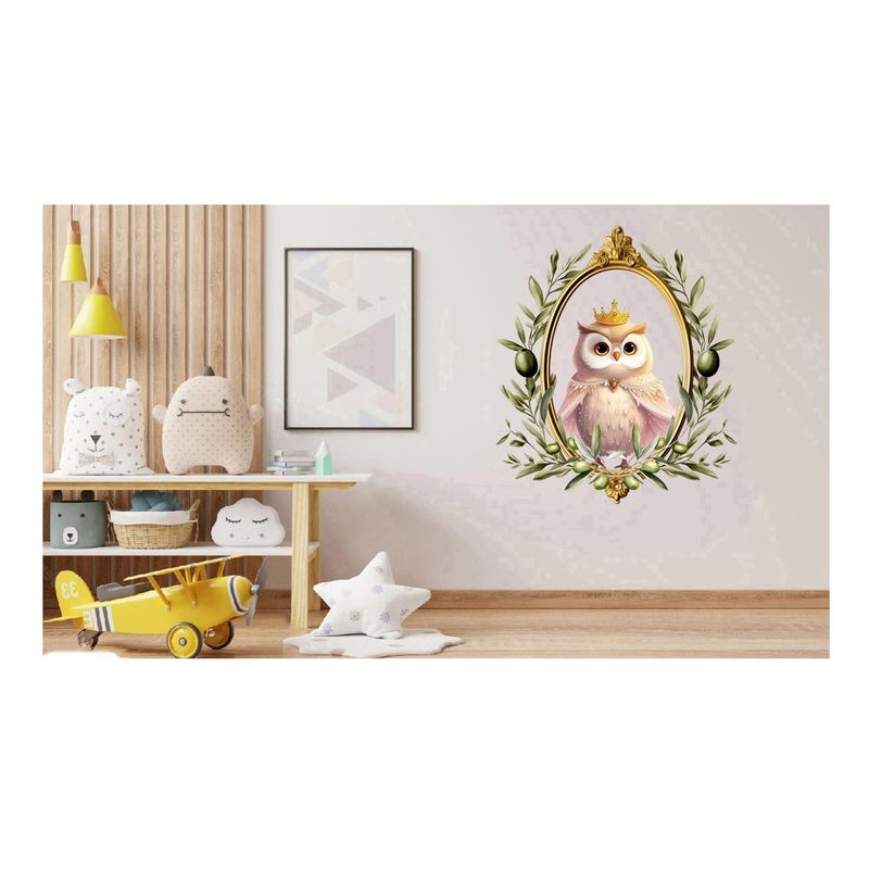 Casa si Gradina - Decoratiuni - Stickere decorative - Sticker decorativ, Bufnita, Roz, 72 cm, 1295STK-1 - Infinity.ro