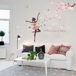 Casa si Gradina - Decoratiuni - Stickere decorative - Sticker decorativ, Printesa cu fluturi, 140 cm, 721STK - Infinity.ro