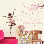 Casa si Gradina - Decoratiuni - Stickere decorative - Sticker decorativ, Printesa cu fluturi, 140 cm, 721STK - Infinity.ro