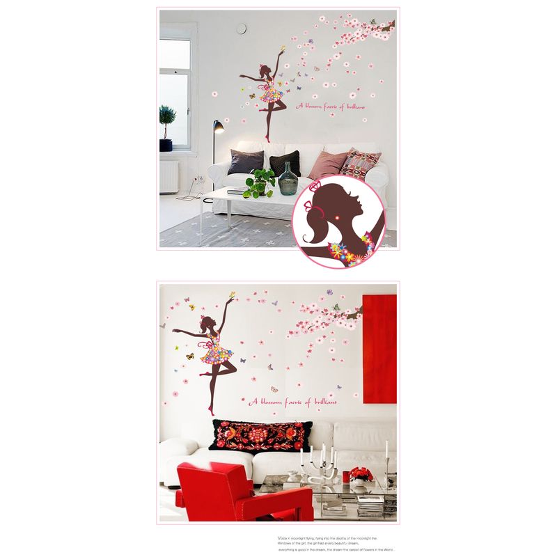 Casa si Gradina - Decoratiuni - Stickere decorative - Sticker decorativ, Printesa cu fluturi, 140 cm, 721STK - Infinity.ro