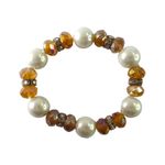 Fashion, accesorii si bijuterii - Femei - Bijuterii femei - Bratari femei - Bratara cu Pietre si Bile, Portocaliu, BR94 - Infinity.ro