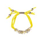 Fashion, accesorii si bijuterii - Femei - Bijuterii femei - Bratari femei - Bratara confectionata manual cu 3 perle si 5 Charmuri cu cristale,  Galben, BR66 - Infinity.ro