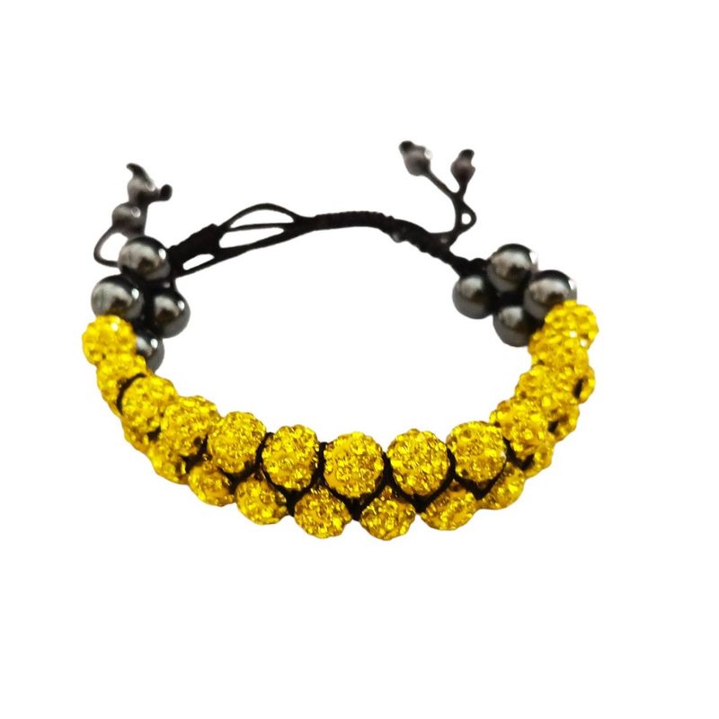 Fashion, accesorii si bijuterii - Femei - Bijuterii femei - Bratari femei - Bratara cu pietre Hematit, Charmuri si Cristale, Galben, BR75 - Infinity.ro